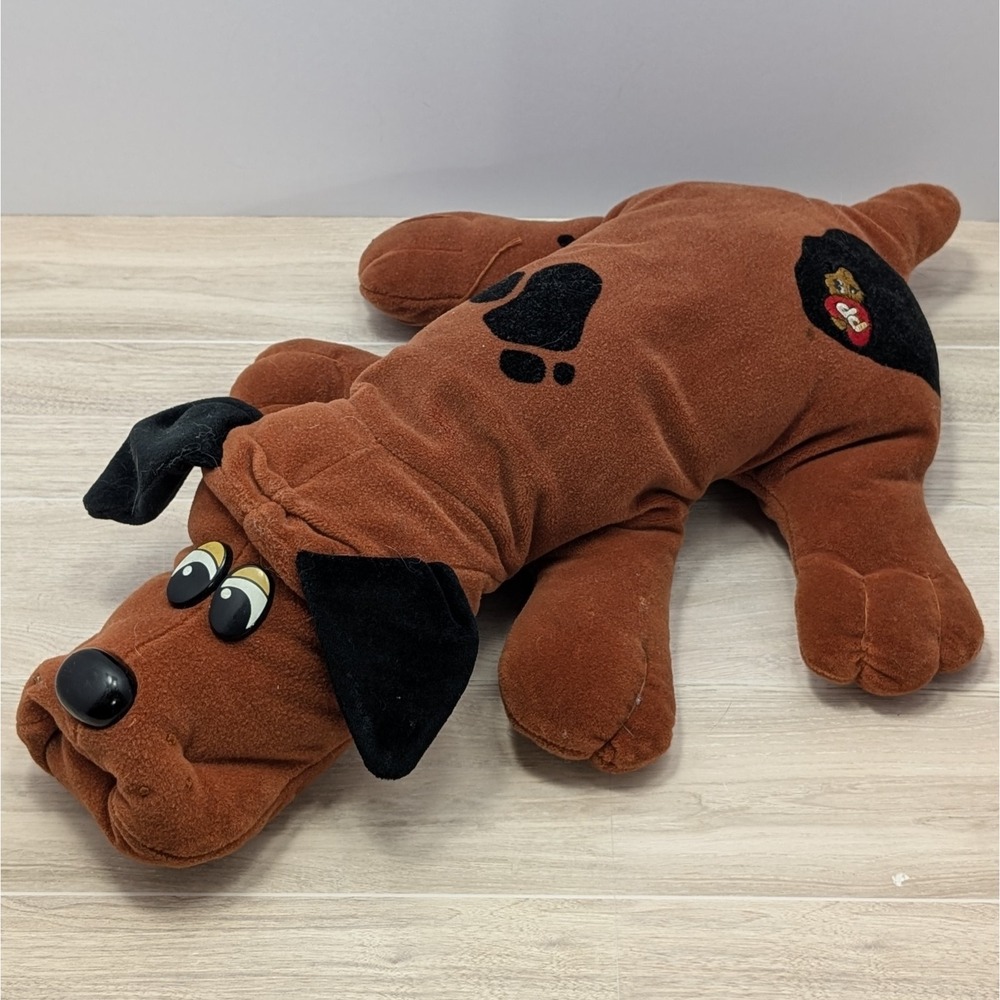 Tonka Pound Puppies Plush Dog 18" 1985 Brown Black Ears Vintage Stuffed Toy